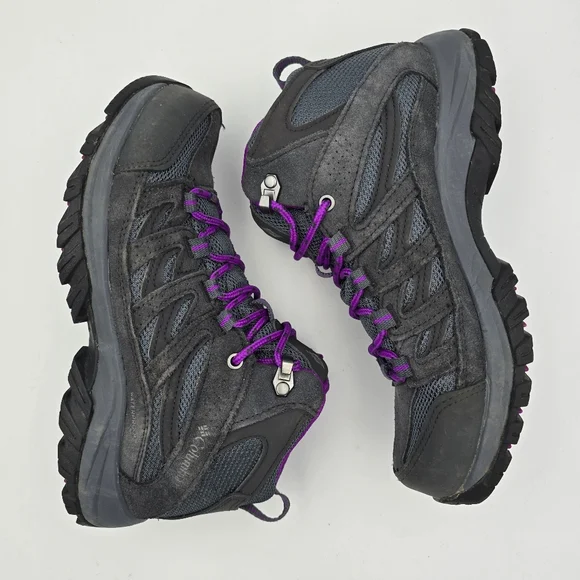 Columbia Crestwood Mid Waterproof Hiking Shoes, Graphite, Bright Plum, Women's 6 - Picture 13 of 16